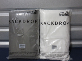 New Lot of 2 Huge Photo Backdrops White and Gray 10WX24L FT 100% Poly (C7) - £50.60 GBP
