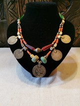 Moroccan Berber necklace / these Antique Mint Antique Coins / Coral Pear... - $342.00