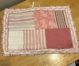 Pottery Barn Patchwork Sham Turkey Red Khaki Cream Standard French Cottage - €15,32 EUR