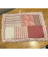 Pottery Barn Patchwork Sham Turkey Red Khaki Cream Standard French Cottage - $328.37 MXN