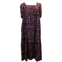 NEW Maeve By Anthropologie Womens L Lisabetta Tiered Maxi Dress Purple P... - £65.61 GBP