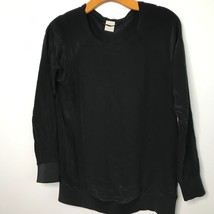 Pinko x TAG Shirt 6 Black Silk Long Sleeve Round Neck Semi Sheer Pullove... - $27.66