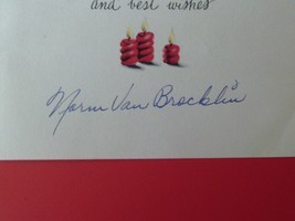 Rare Rookie 1949 Signed Christmas Card With Photo Norm Van Brocklin - £599.50 GBP