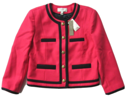 NWT J.Crew Lady Jacket in Berry Pink Double-Serge Wool Cropped Blazer 0 - £70.24 GBP