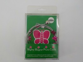 Mishu Designs Pink Butterflies Mighty Magnet Long Photo Cable Incl Butterfly Nwd - £4.81 GBP