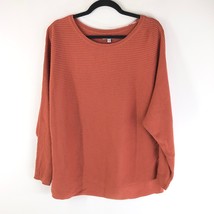 Sonoma Tunic Sweater Ribbed Dolman Sleeve Scoop Neck Oversized Orange 0X - £15.34 GBP