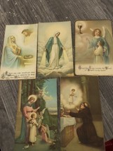 5 Vintage 1920s Christian Catholic Holy Cards Made In France &amp; US - £25.24 GBP