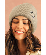 White Smiley Face Eaveless Beanie Hats - $77.53 MXN