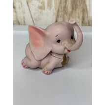 Vintage Pink Elephant Figurine Ceramic Baby Matte Collectible Decor - $15.00