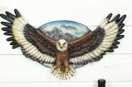 King Of The Skies Bald Eagle Open Wings With Mountain Scene Wall Decor P... - $831.34 MXN