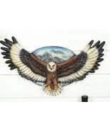 King Of The Skies Bald Eagle Open Wings With Mountain Scene Wall Decor P... - $58.76 CAD