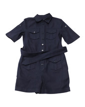 Equipment Paulena Belted Twill Playsuit In Cotton Women Blue S - $98.80