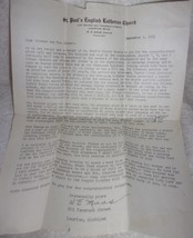 Vintage Letter From St. Paul’s Church To Brother &amp; Mrs. Summer 1954 - $37.88 MXN