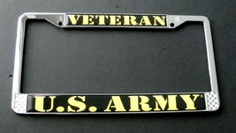 Us Army Veteran Chrome Plated License Plate Frame 6X12 Inches Auto Size - $11.38