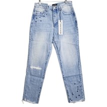 Neon Blonde NWT Blue Siren High Rise Distressed Raw Hem Jeans Embroidery Size 26 - £39.82 GBP