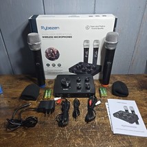 Rybozen Wireless Microphone Karaoke Mixer System, Dual Handheld PA System - £61.72 GBP