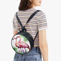 Pink Flamingos Ladies Round Bag Backpack - £13.56 GBP