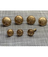 Set Of 7pcs WW2 Times Army Officers Buttons Sickle And Hammer - $150.72 MXN