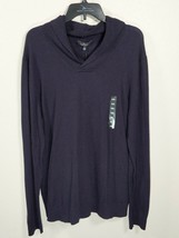 Marc Anthony Slim Fit Solid Merino Cashmere Blend Shawl Collar Navy Sweater XXL - £15.95 GBP