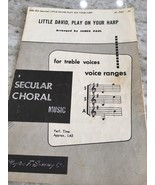 Little David, Play On Your Harp James Paul Secular Choral Music-RARE-SHI... - $552.84 MXN