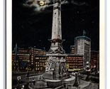 Soldiers and Sailors Monument Night View Indianapolis IN Unused WB Postc... - £3.17 GBP