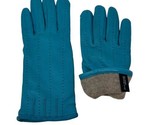 Blue Leather &amp; Cashmere Lined Gloves Women Size 7 Isotoner Totes Grandoe - $19.68