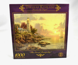 Vtg Thomas Kinkade Sea of Tranquility Jigsaw Puzzle A Quite Evening 1000... - $29.65
