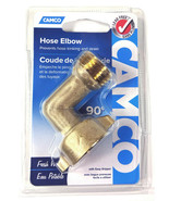 Camco TastePURE 90 Degree Hose Elbow, Solid Brass (22505) - £12.42 GBP