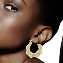 Gold Bling Bamboo Hoops - $38.49