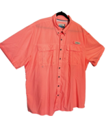 Magellan Shirt Mens XXL Relaxed Fit Peach Fishing Gear Vented Pockets Nylon - $14.43