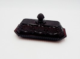 Avon 1876 Cape Cod Collection Ruby Red Butter Dish Covered Lid Vintage - £19.66 GBP