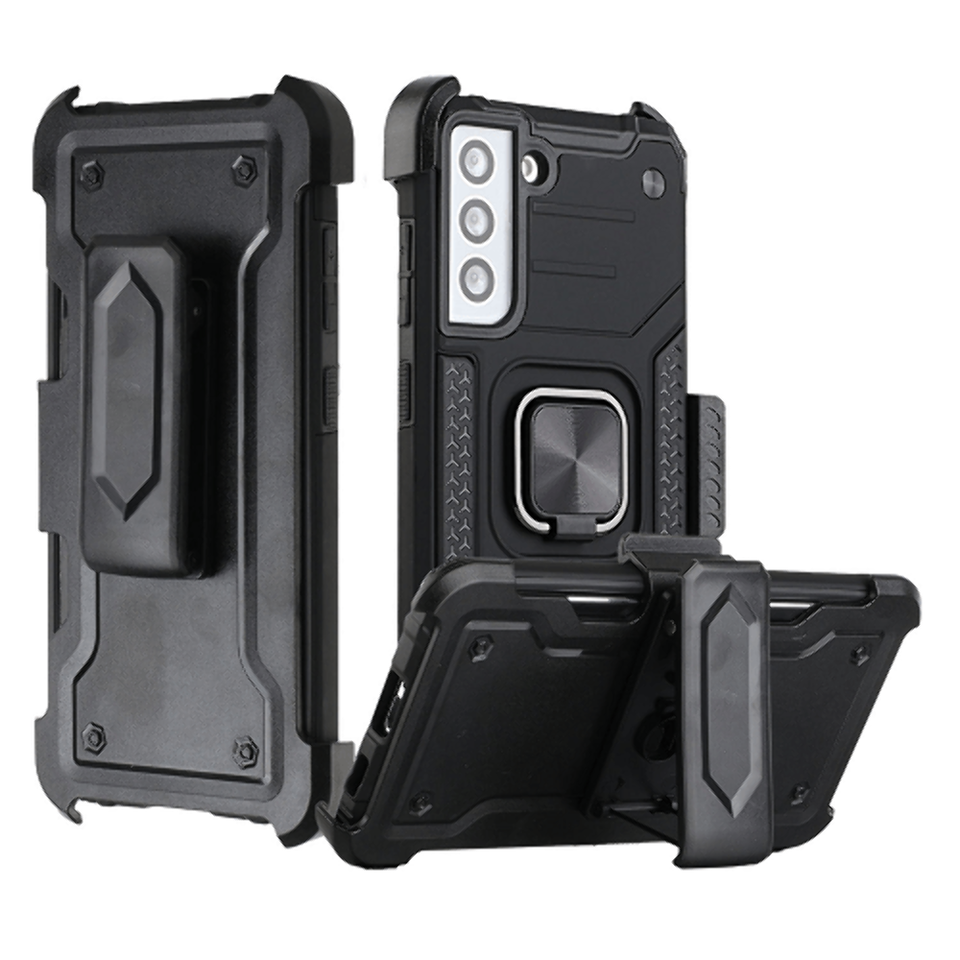 Primary image for 3in1 Robust Holster w/ Clip Magnetic Stand Case Cover for Samsung S21 FE BLACK