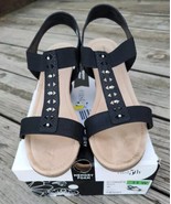 East 5th Lyden Black 3&#39; Wedge Women 11 Strap Back Slip On Shoes Sandals ... - $17.78 CAD