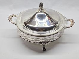 SHERIDAN Silver Plate Covered Footed Buffet Server With PYREX Casserole ... - $34.59