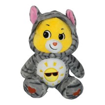 Care Bears Unlock the Magic Yellow Funshine Plush Gray Kitty Cat Hoodie Sun 12&quot; - £8.83 GBP