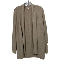 J. Jill Tan Knit Open Cardigan Sweater Womens Size Small Cotton Silk Lon... - £19.98 GBP