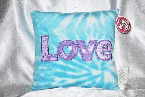 Blue Tie Die Plush Pillow with Purple Sequined Love - $5.93