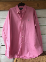 Ralph Lauren Blake Men&#39;s L Casual Work Dress Shirt Pink Plaid L/S Pearld... - £13.05 GBP