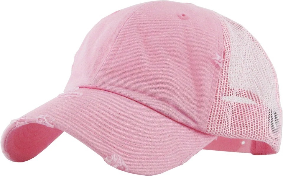 Vintage Distressed Mesh Back Dad Hat Baseball Cap Unconstructed Pink - $24.99