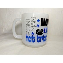 Vintage Glass Mug Black/Blue Ice Hockey - &quot;face-off&quot; Center Goalie Point... - £7.09 GBP