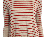 Cha Cha Vente Women's Beige and Red Striped Tee w/ Lace Medium - $14.24
