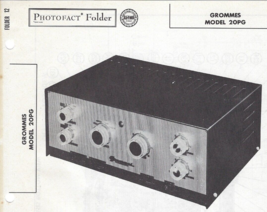 1957 GROMMES 20PG Amplifier Photofact MANUAL Audio 6 Channel Tube Amp 20 Watt - £7.90 GBP