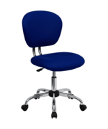 Mid-Back Blue Mesh Padded Swivel Task Office Chair with Chrome Base - £116.97 GBP