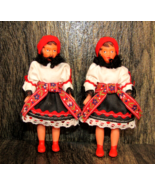 2 Vintage 1960&#39;s Traditional National Dress Czechoslovakian Ari Dolls 4&quot;... - £7.77 GBP