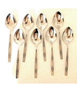 Oneida Profile ORLANDO Stainless Flatware Set 8 Soup Spoons 7” Burnished Floral - $13.49