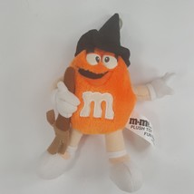 M&amp;Ms Orange M&amp;M 7&quot; Plush Witch Hat Broom Halloween Stuffed Animal 1997 QHH6Z - £7.21 GBP