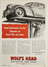 1946 Print Ad Wolf&#39;s Head Motor Oil Car on Lift in Service Station Oil City,PA - $18.88