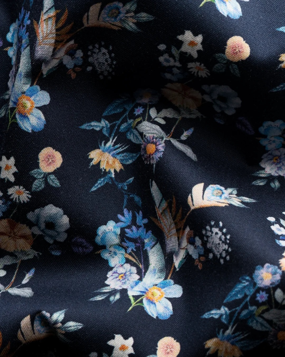 Eton Men's Men's Contemporary Fit Floral Print Twill Shirt Navy- EU44 US 17.5 Item image 7