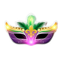 Mardi Gras Mask Flashing Body Light Lapel Pins - $159.14 MXN