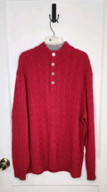 Daniel Cremieux Signature NWT Cable Knit 100% Cashmere Red Sweater XXL 2XL - $84.14